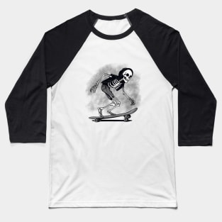 hooligan skeleton riding on a skateboard Baseball T-Shirt